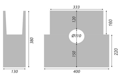 Betonová vpusť B125 s litinovou mříží H160 333 x 130 x 380 mm